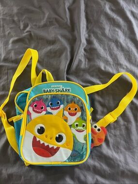 Baby Shark Toddler Backpack with Yellow & Turquoise Colors